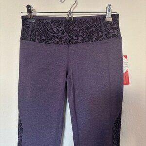 Athleta Splits Revelation Paisley Capri Leggings Purple NWT